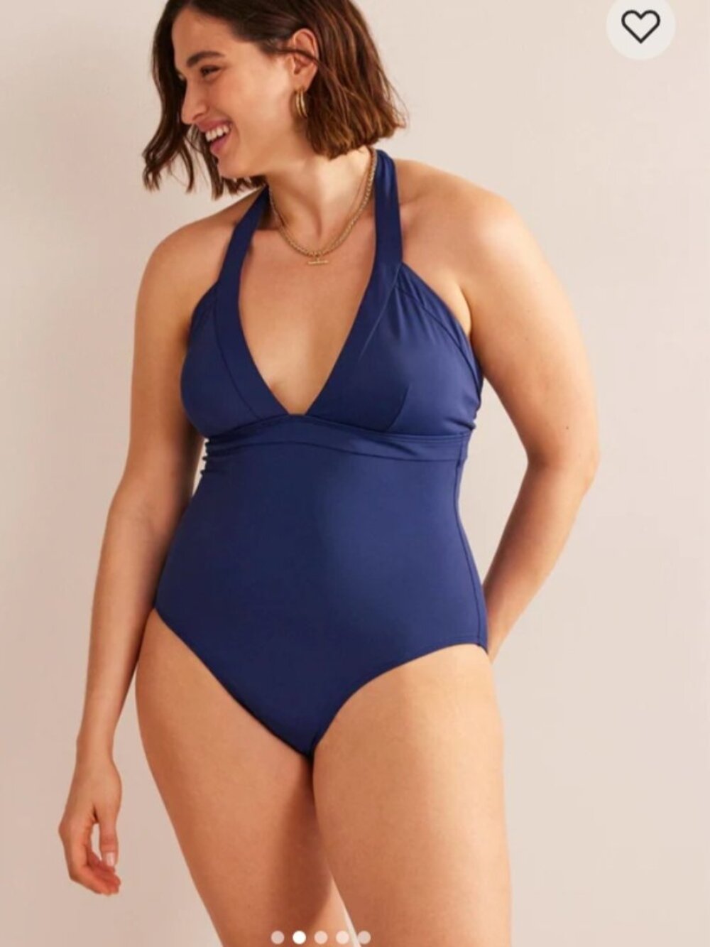 BODEN ITHACA HALTER SWIMSUIT BLUE SIZE 12L